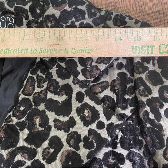 Clara SunWoo Leopard Cheetah Belted Cropped Trench Coat Size Medium‎ - Picture 4 of 8